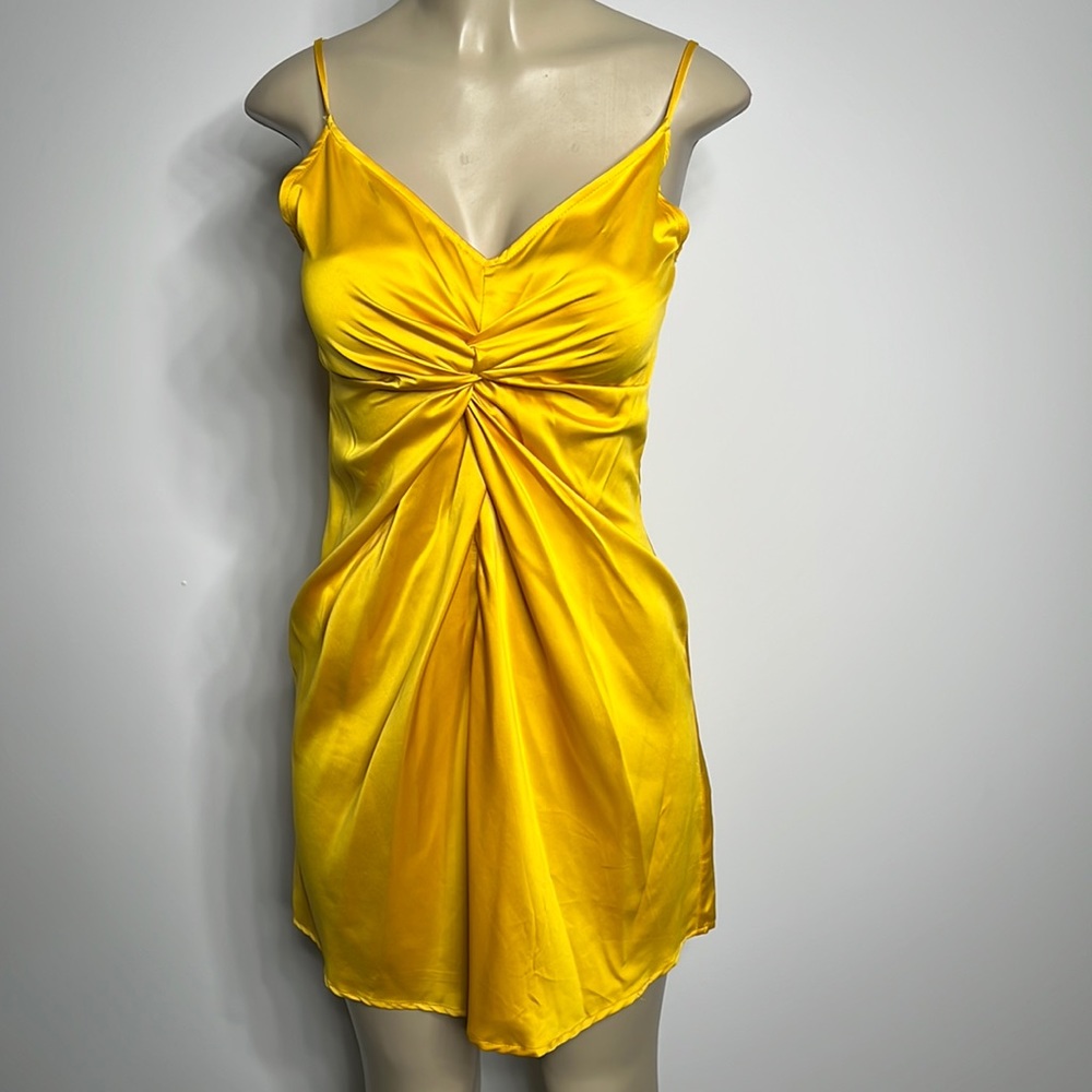 Idem Ditto small yellow satin dress